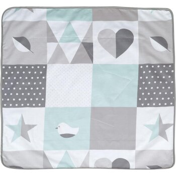 roba Babydecke Happy Patch - 80 x 80 cm, mint/grau -...