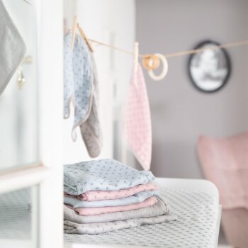 roba organic 3er Windel Set Lil Planet - 80 x 80 cm, rosa/mauve - B-Ware neuwertig