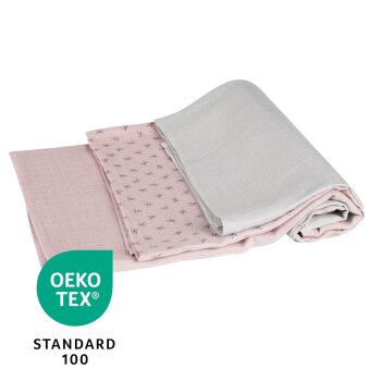 roba organic 3er Windel Set Lil Planet - 80 x 80 cm, rosa/mauve - B-Ware neuwertig