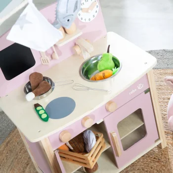 roba Spielküche, weiß, natur, mauve/ rosa -...