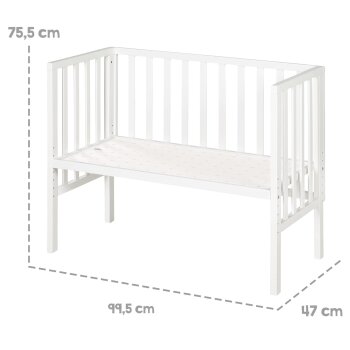 roba 2-in-1 Beistellbett safe asleep®, 45 x 90 cm, Holz/weiß - B-Ware neuwertig