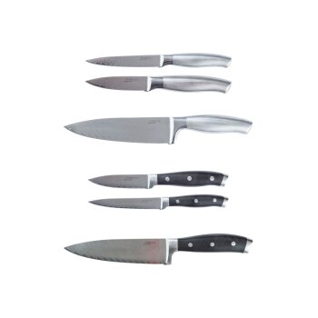 ERNESTO® Edelstahl-Kochmesser, mit Damaszenerklinge -...