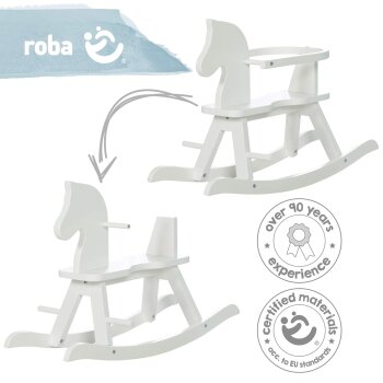 roba Schaukelpferd aus Massivholz, weiß lackiert - B-Ware sehr gut