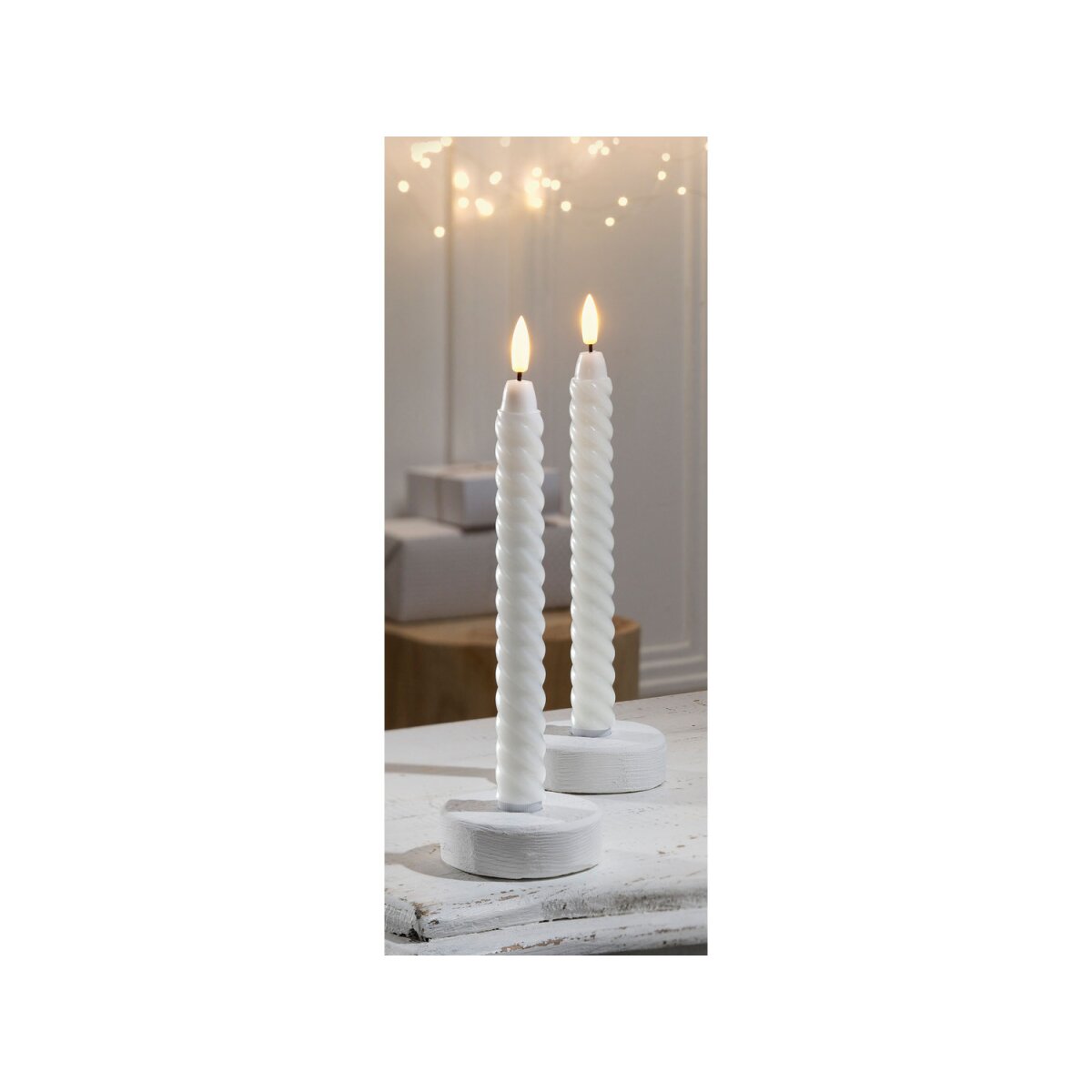 Echtwachs, LED-Kerzen gut, 2 weiß - LIVARNO B-Ware aus Stk. € home sehr batteriebetrieben, 5,99