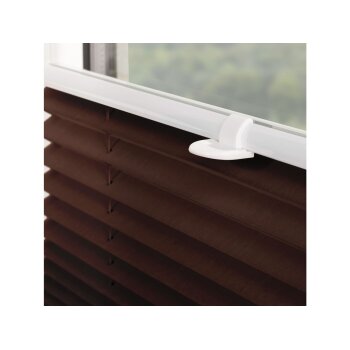Lichtblick Klemmfix Plissee, stufenloses Einstellen, blickdicht, Montage ohne Bohren, 80 x 130 cm, braun - B-Ware neuwertig