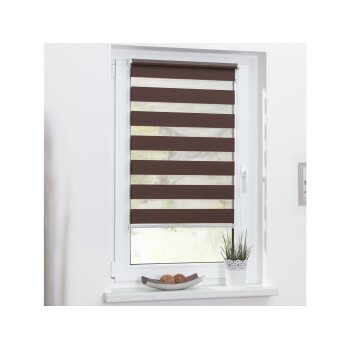 Lichtblick Duo-Rollo, Klemmfix ohne Bohren, 70 x 150 cm, dunkelbraun - B-Ware neuwertig