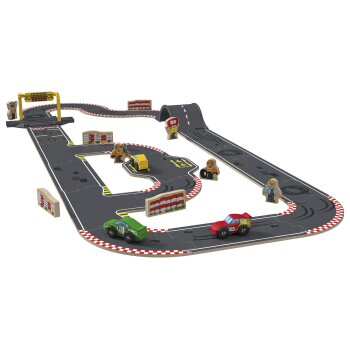 Playtive Straßen-Set Stadt / Rennstrecke, aus Echtholz (Rennstrecke) - B-Ware sehr gut