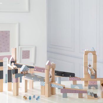 roba Kugelbahn 100-teilig, Holz mehrfarbig - B-Ware Transportschaden Kosmetisch