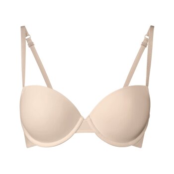 esmara® Damen T-Shirt BHs, 2 Stück, mit verstellbaren Trägern (beige/weiß, 80E) - B-Ware neuwertig