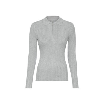 esmara® Damen Rippstrick-Pullover, mit Polokragen und Reißverschluss - B-Ware