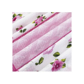 LIVARNO home Seersucker Bettwäsche, 135 x 200 cm (rosa/Rosen) - B-Ware neuwertig