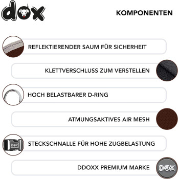 DDOXX Brustgeschirr Air Mesh, Step-In, reflektierend, XL...