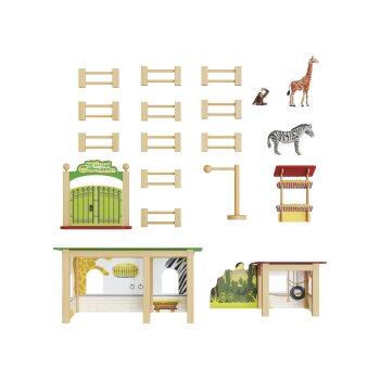 PLAYTIVE Set Bauernhof / Feenbaum / Zoo, aus Holz (Zoogehege) - B-Ware neuwertig