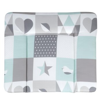 roba Wickelauflage Happy Patch mint, 85 x 75 cm, weiche...