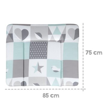 roba Wickelauflage Happy Patch mint, 85 x 75 cm, weiche...