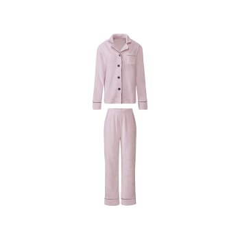 esmara® Damen Plüsch-Hausanzug mit Reverskragen (pink, S(36/38)) - B-Ware neuwertig