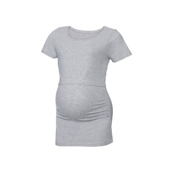 esmara® Damen Umstands T-Shirt mit hohem Bio-Baumwollanteil (grau, L(44/46)) - B-Ware neuwertig
