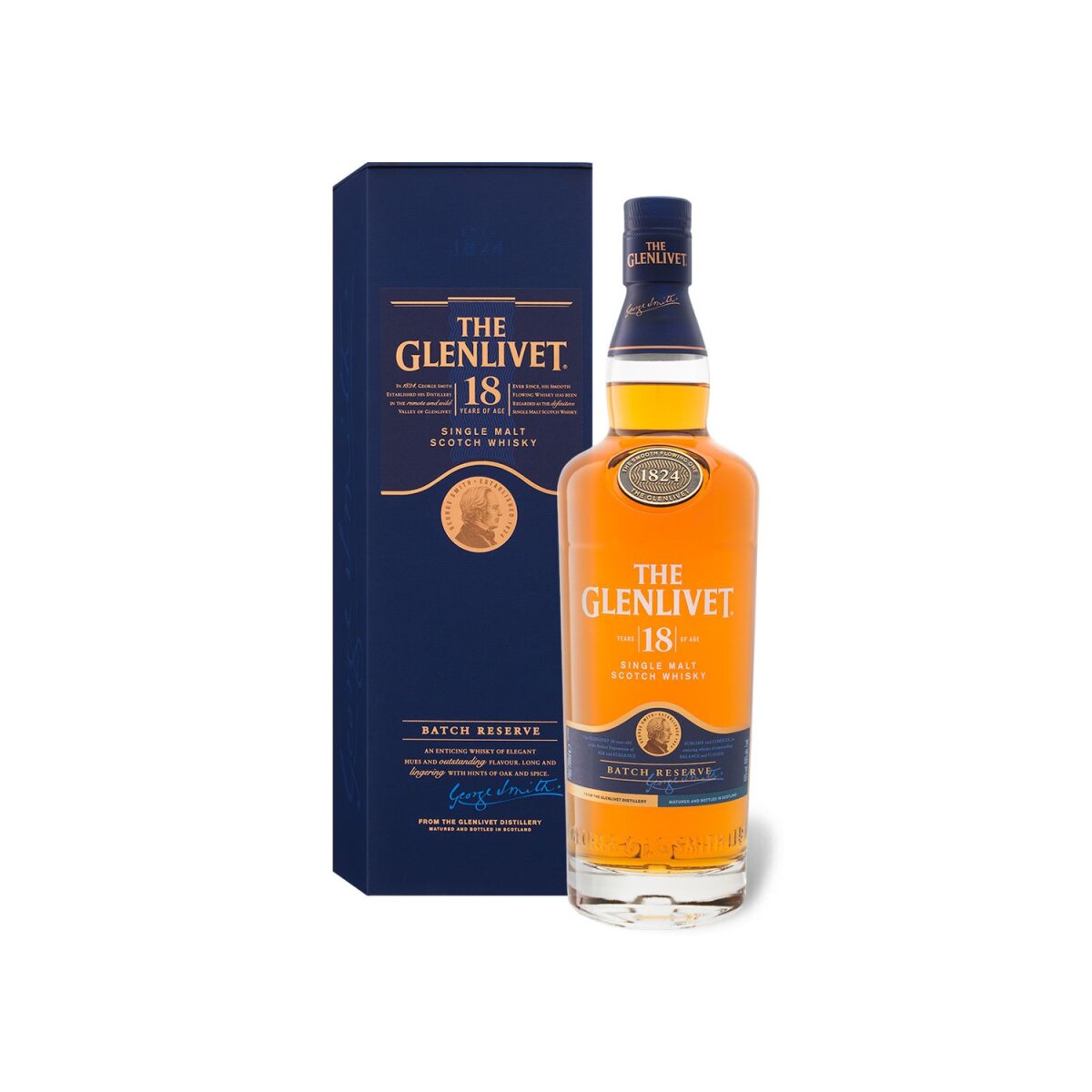 The Glenlivet Speyside Single Malt Scotch Whisky 18 Jahre mit Geschenkbox 40%  Vol, 55,99 €