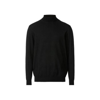 LIVERGY® Herren Rollkragenpullover mit hohem Baumwollanteil (schwarz, L(52/54)) - B-Ware neuwertig