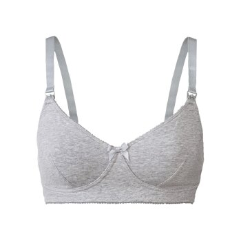 esmara® Damen Still-BHs, 2 Stück, bügellos, mit hohem Bio-Baumwollanteil (grau/rosa, 85D) - B-Ware neuwertig
