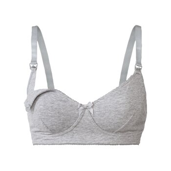 esmara® Damen Still-BHs, 2 Stück, bügellos, mit hohem Bio-Baumwollanteil (grau/rosa, 85D) - B-Ware neuwertig