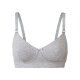 esmara® Damen Still-BHs, 2 Stück, bügellos, mit hohem Bio-Baumwollanteil (grau/rosa, 85D) - B-Ware neuwertig