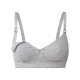 esmara® Damen Still-BHs, 2 Stück, bügellos, mit hohem Bio-Baumwollanteil (grau/rosa, 85D) - B-Ware neuwertig