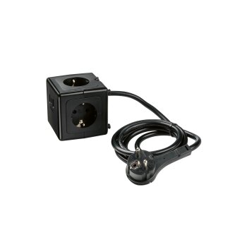 TRONIC® Steckdosenwürfel mit USB-Anschlüssen, 230 V (Schwarz) - B-Ware neuwertig