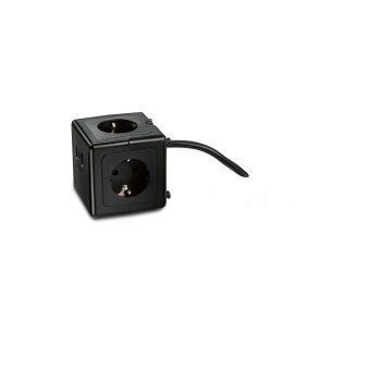 TRONIC® Steckdosenwürfel mit USB-Anschlüssen, 230 V (Schwarz) - B-Ware neuwertig