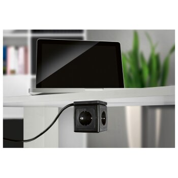 TRONIC® Steckdosenwürfel mit USB-Anschlüssen, 230 V (Schwarz) - B-Ware neuwertig