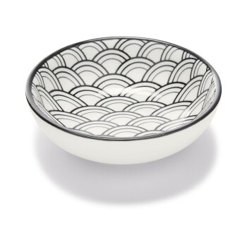 ERNESTO® Schüsseln/ Dipschälchen/ Porzellanlöffel, Porzellan (Dipschälchen/weiß/schwarz) - B-Ware neuwertig