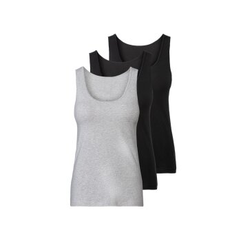 esmara® Damen Achselhemden, 3 Stück, mit hohem...
