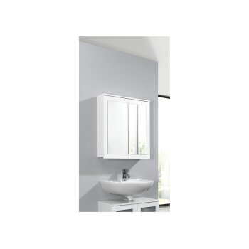 LIVARNO home Spiegelschrank Basel, mit 6 Glas-Einlegeböden, weiß - B-Ware Transportschaden