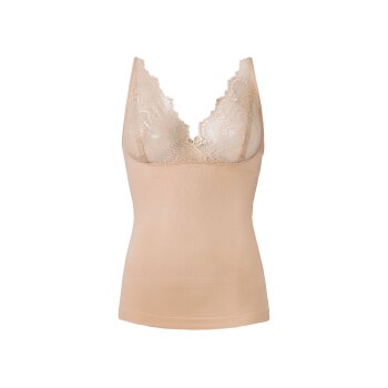 esmara® Damen Formhemd, mit eingestrickten Stützzonen (schmale Träger/beige, M(40/42)) - B-Ware neuwertig