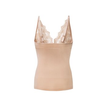 esmara® Damen Formhemd, mit eingestrickten Stützzonen (schmale Träger/beige, M(40/42)) - B-Ware neuwertig