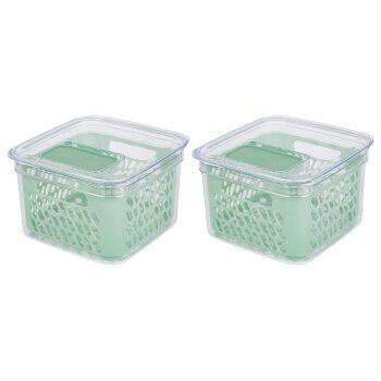 ERNESTO® Kühlschrankaufbewahrung Frischebox, mit Frischeventil (klein 2er) - B-Ware neuwertig