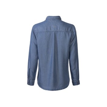 esmara® Damen Bluse mit Kentkragen, im Denim-Look (mittelblau, 46) - B-Ware neuwertig
