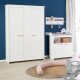 roba Kleiderschrank Anton 2-türig, weiß mit modernen Holzgriffen - B-Ware neuwertig