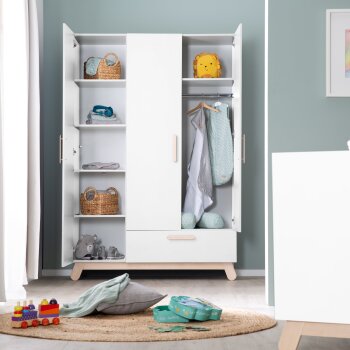 roba Kleiderschrank Clara 3-türig, weiß - B-Ware neuwertig