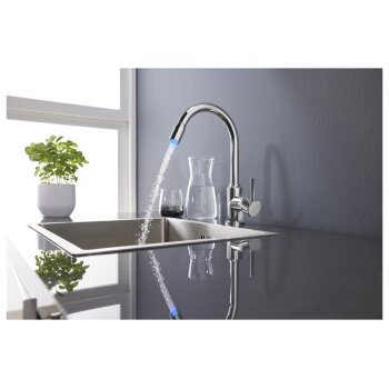 LIVARNO home LED-Spültischarmatur, 360° schwenkbar (chrom) - B-Ware gut
