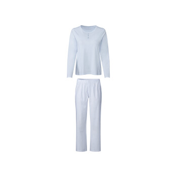 esmara Damen Pyjama aus Bio-Baumwolle, Gr. XL, blau -...