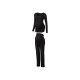 esmara® Damen Umstandspyjama aus weicher Ripp-Qualität (schwarz, M(40/42)) - B-Ware neuwertig