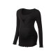 esmara® Damen Umstandspyjama aus weicher Ripp-Qualität (schwarz, M(40/42)) - B-Ware neuwertig