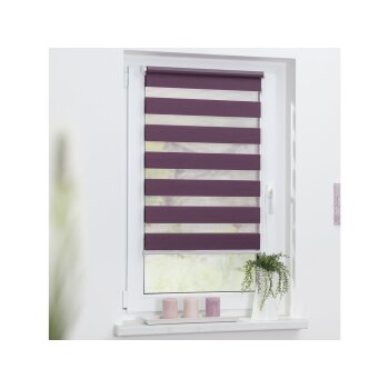 Lichtblick Duo-Rollo, Klemmfix ohne Bohren, 90 x 150 cm, brombeer - B-Ware neuwertig