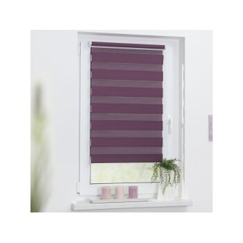 Lichtblick Duo-Rollo, Klemmfix ohne Bohren, 90 x 150 cm, brombeer - B-Ware neuwertig