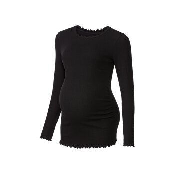 esmara® Damen Umstandslangarmshirt mit seitlicher Raffung (schwarz, S(36/38)) - B-Ware neuwertig