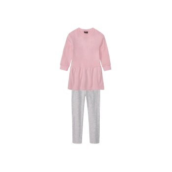 lupilu® Mädchen Kleinkinder Sweatkleid und Leggins, 2-teiliges Set (rosa/grau, 110/116) - B-Ware neuwertig