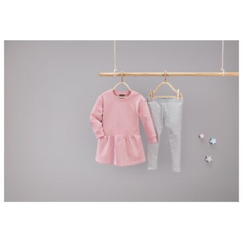 lupilu® Mädchen Kleinkinder Sweatkleid und Leggins, 2-teiliges Set (rosa/grau, 110/116) - B-Ware neuwertig