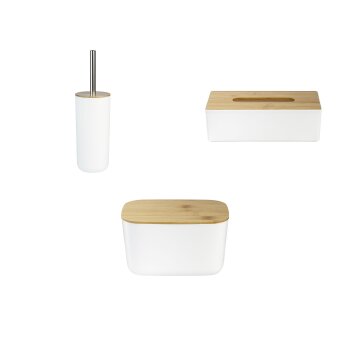 LIVARNO home WC-Bürste / Kosmetiktücherbox / Aufbewahrungsbox, mit Bambus - B-Ware