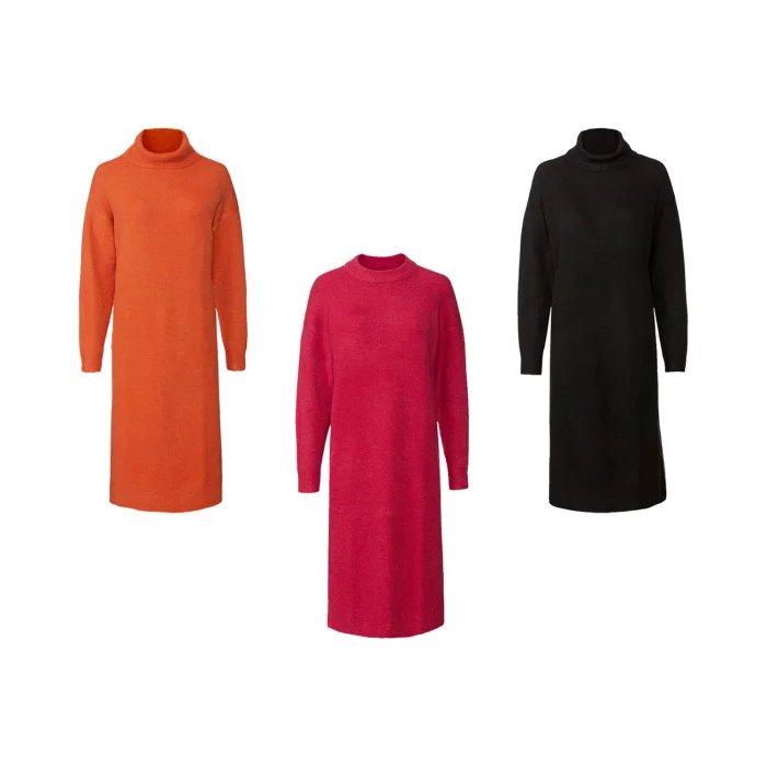 esmara® Damen Grobstrick Pulloverkleid im...